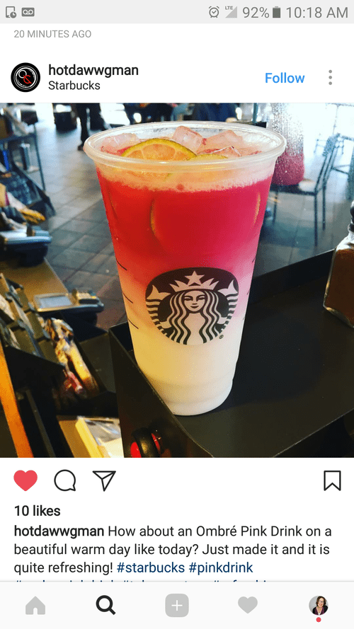 How to order a Pink Ombré drink at Starbucks